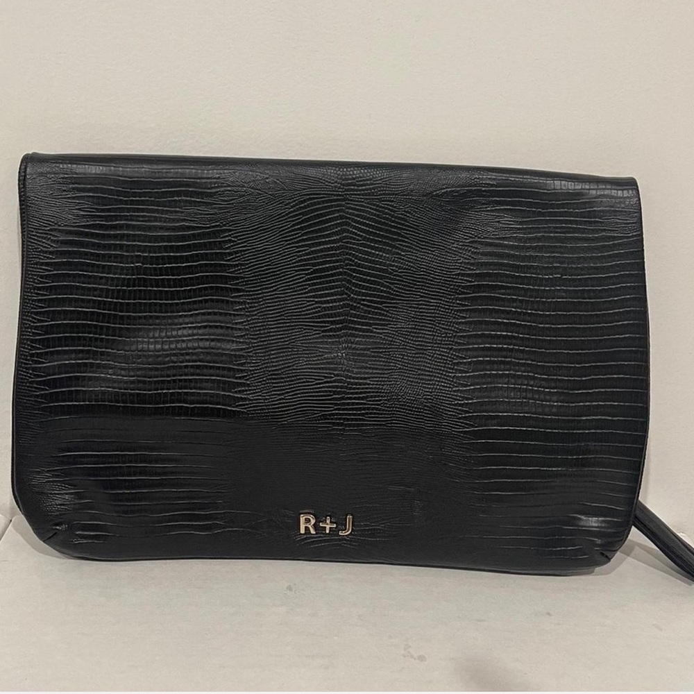R & J Black Clutch with Tassle Zipper - Brand New without Tags